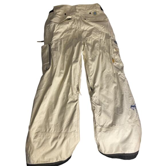 Y2K Snowboard Ski Cargo Pants Cream White Dub Brand Weathergear XL - Picture 8 of 8